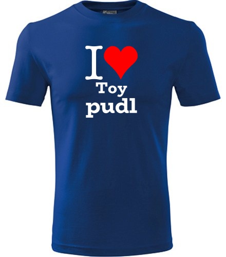 Modré dětské tričko I love Toy pudl