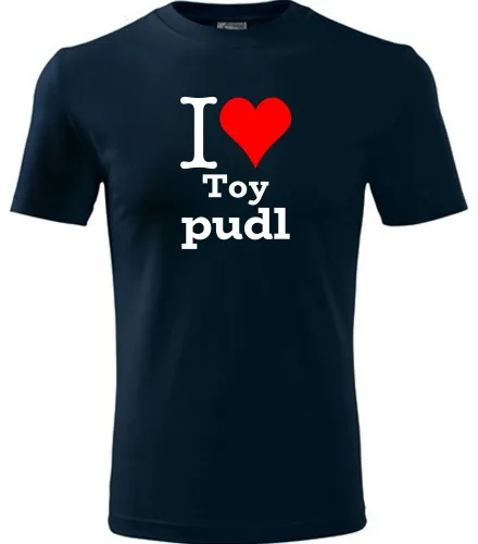 Tmavě modré tričko I love Toy pudl