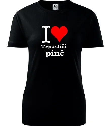 Černé dámské tričko I love Trpasličí pinč
