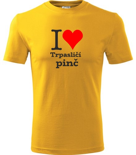 Žluté dětské tričko I love Trpasličí pinč