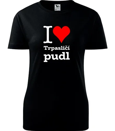 Černé dámské tričko I love Trpasličí pudl