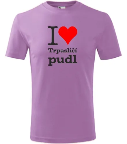 trička s potiskem Fialové dětské tričko I love Trpasličí pudl