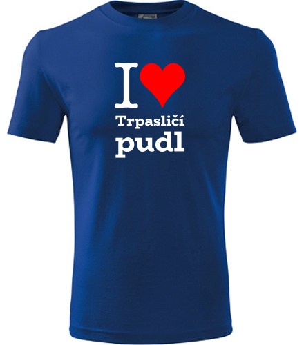 Modré dětské tričko I love Trpasličí pudl