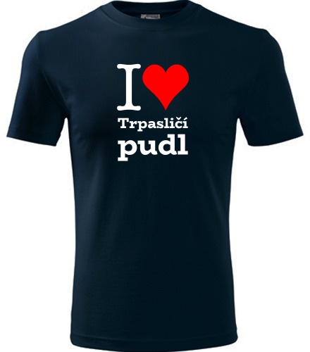 Tmavě modré dětské tričko I love Trpasličí pudl