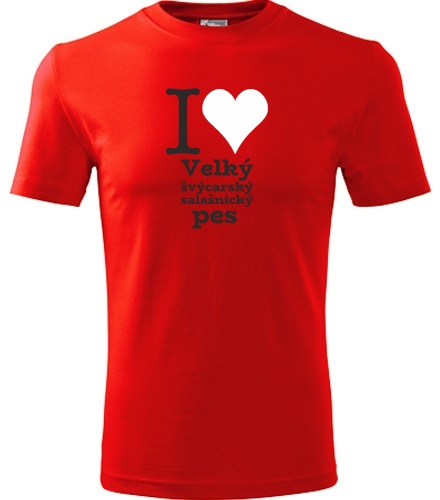 Červené dětské tričko I love Velký švýcarský salašnický pes