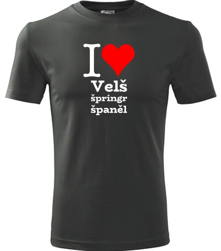 Grafitové tričko I love Velš špringr španěl
