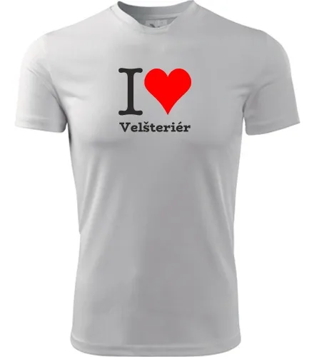 Bílé dětské tričko I love Velšteriér