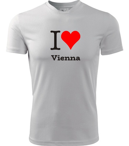 Bílé tričko I love Vienna