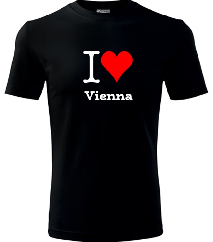 Černé tričko I love Vienna