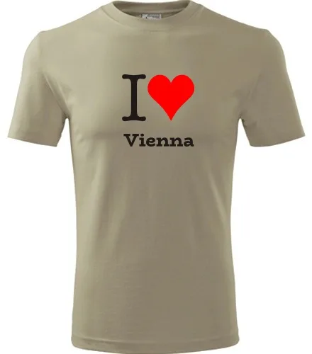 Khaki tričko I love Vienna