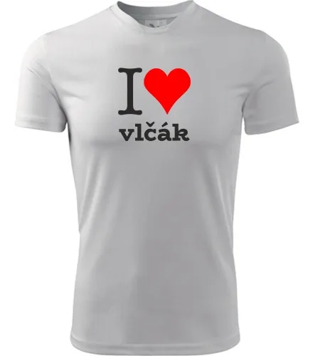 Bílé dětské tričko I love vlčák