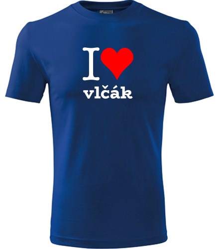 Modré dětské tričko I love vlčák