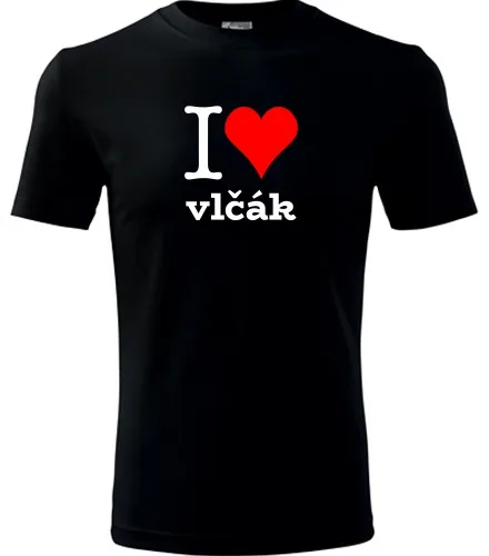 Černé tričko I love vlčák