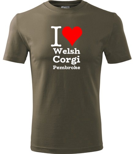 Army tričko I love Welsh Corgi Pembroke