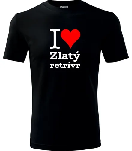 Černé dětské tričko I love Zlatý retrívr