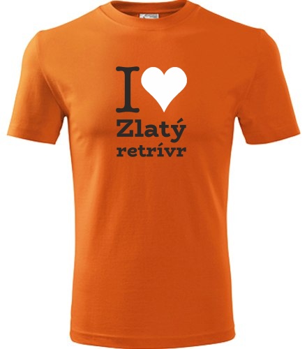 Oranžové tričko I love Zlatý retrívr