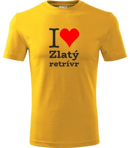 trička s potiskem Žluté tričko I love Zlatý retrívr