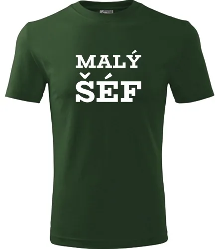 Lahvově zelené tričko Malý šéf