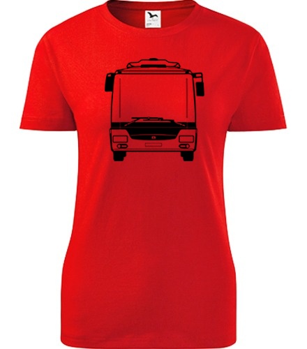 Červené dámské tričko s autobusem SOR NB12