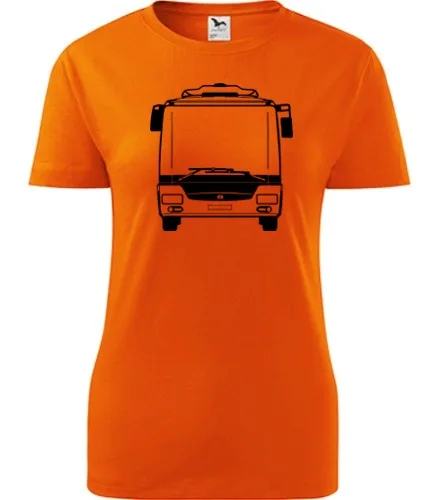 Oranžové dámské tričko s autobusem SOR NB12