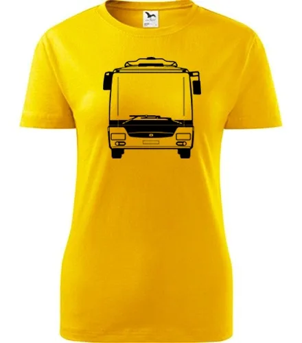 trička s potiskem Žluté dámské tričko s autobusem SOR NB12