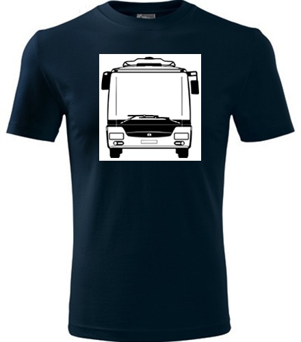 Tmavě modré dětské tričko s autobusem SOR NB12