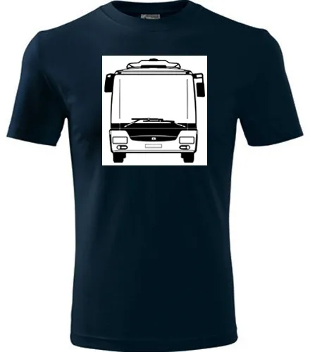 Tmavě modré dětské tričko s autobusem SOR NB12