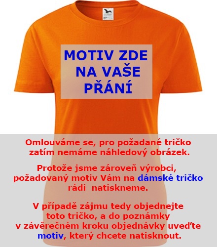 Oranžové dámské tričko s motivem na přání