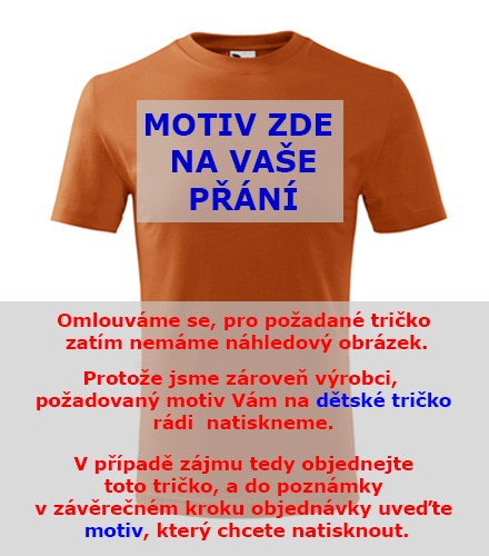 Oranžové dětské tričko s motivem na přání