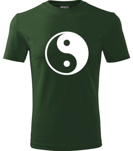 Lahvově zelené tričko Jing & Jang