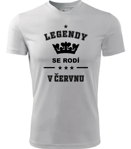 Bílé tričko Legendy se rodí v červnu