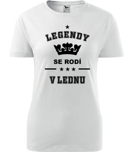 Bílé dámské tričko Legendy se rodí v lednu