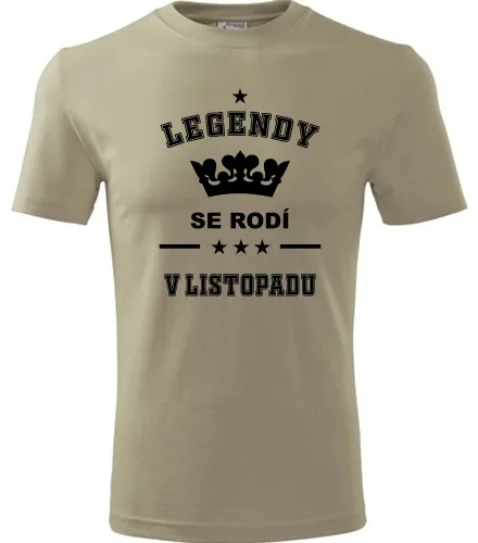 Khaki tričko Legendy se rodí v listopadu