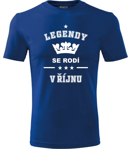 Modré tričko Legendy se rodí v říjnu