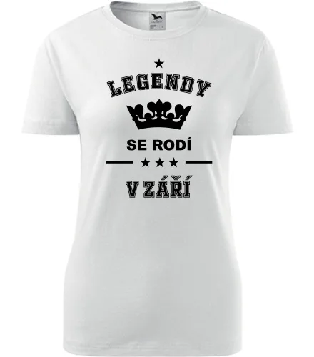 Bílé dámské tričko Legendy se rodí v září