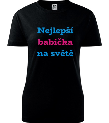 Černé dámské tričko nejlepší babička na světě