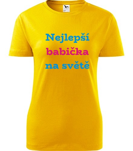 Žluté dámské tričko nejlepší babička na světě