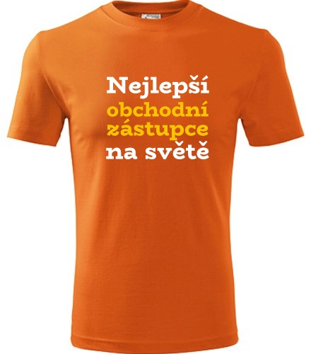 Oranžové tričko nejlepší obchodní zástupce na světě