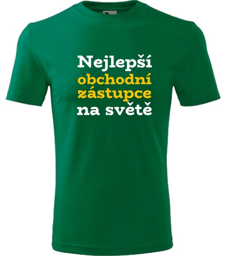 Zelené tričko nejlepší obchodní zástupce na světě