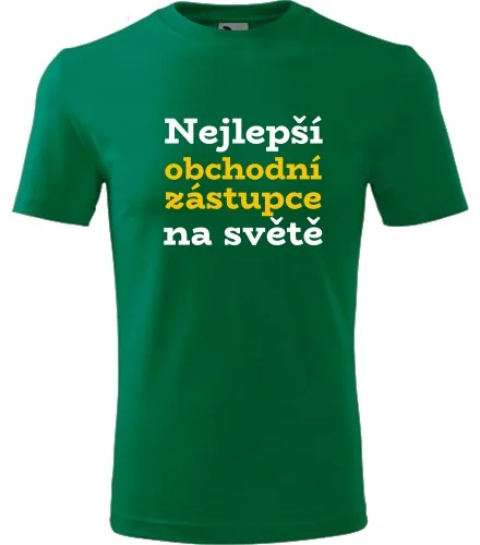 Zelené tričko nejlepší obchodní zástupce na světě