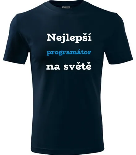 Tmavě modré tričko nejlepší programátor na světě