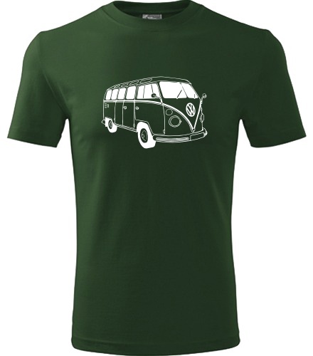 Lahvově zelené tričko s VW T1 2
