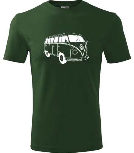 Lahvově zelené tričko s VW T1 2