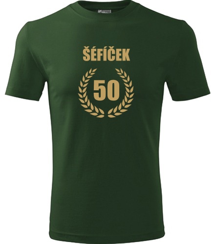 Lahvově zelené tričko šéfíček 50