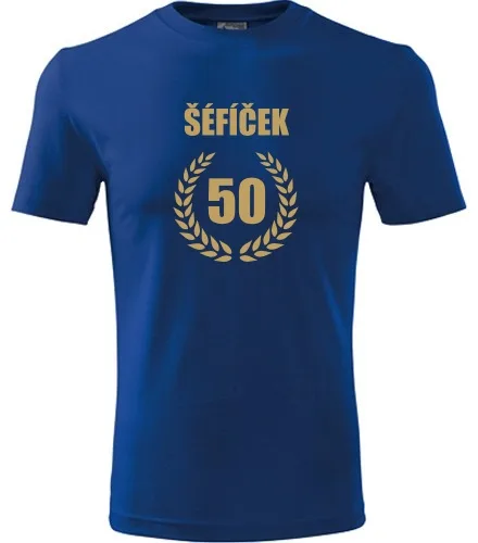 Modré tričko šéfíček 50
