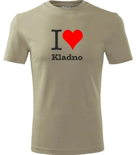 Khaki tričko I love Kladno