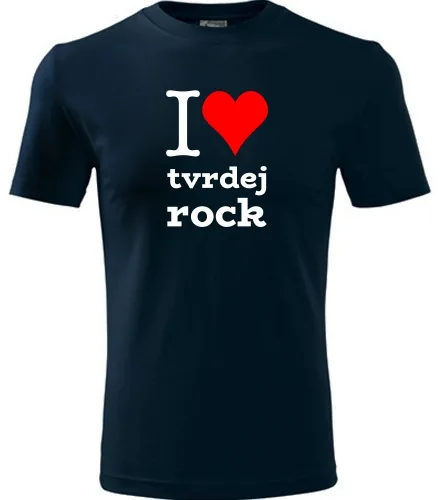 Tmavě modré tričko I love tvrdej rock